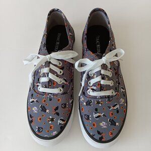 NEW Isaac Mizrahi Women's Gray Halloween Dogs Canvas Sneakers Size 7.5